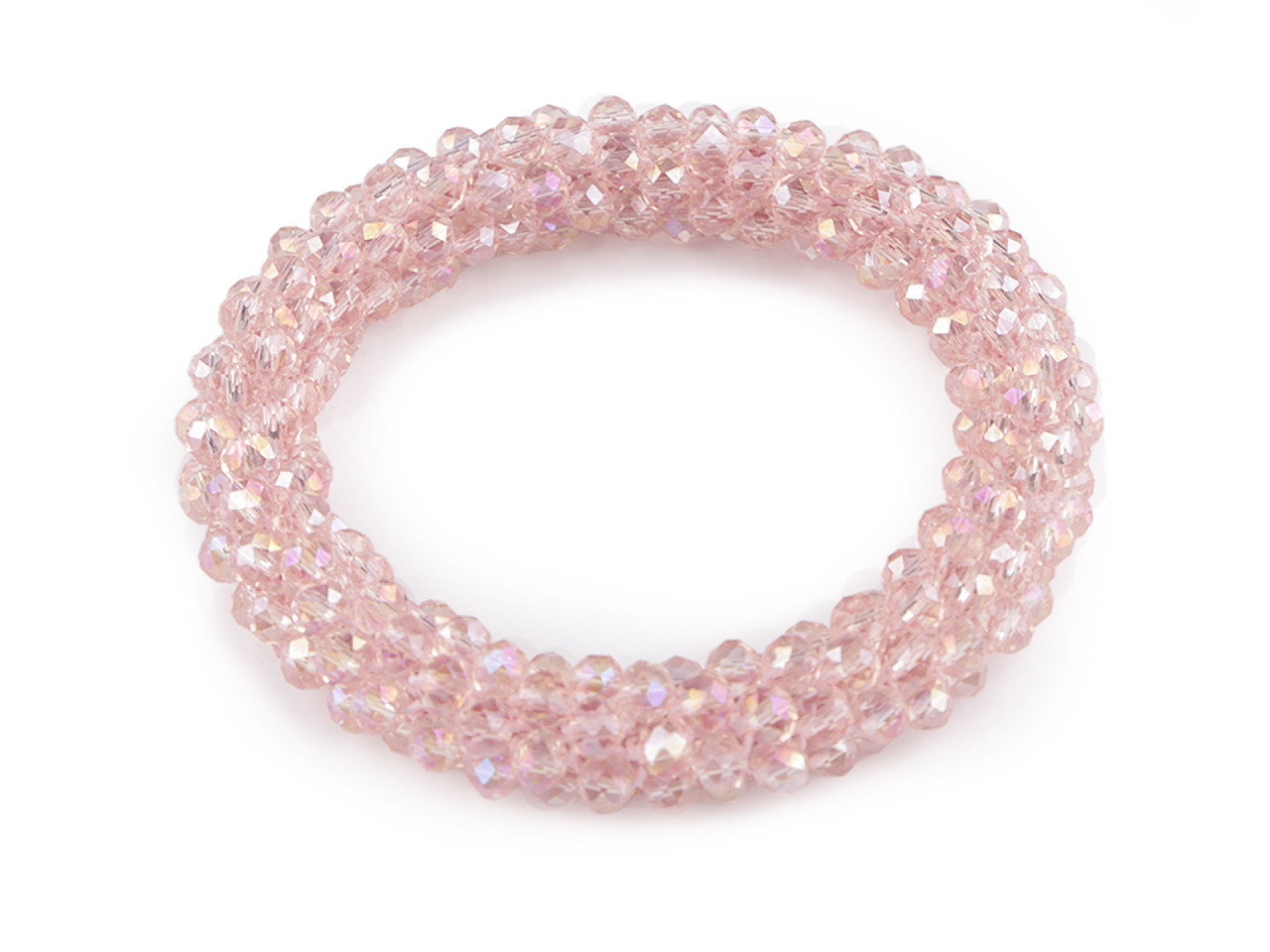 Bracelet / hair tie made of beads - Crystal (1 Piece)