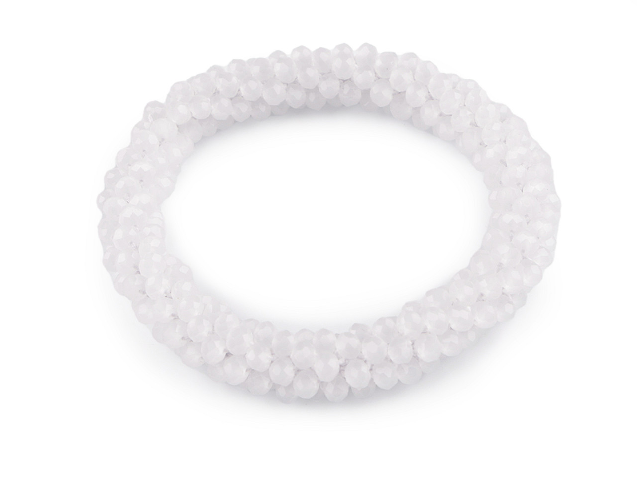 Bracelet / hair tie made of beads - Crystal (1 Piece)