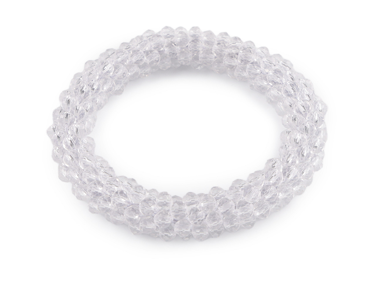 Bracelet / hair tie made of beads - Crystal (1 Piece)