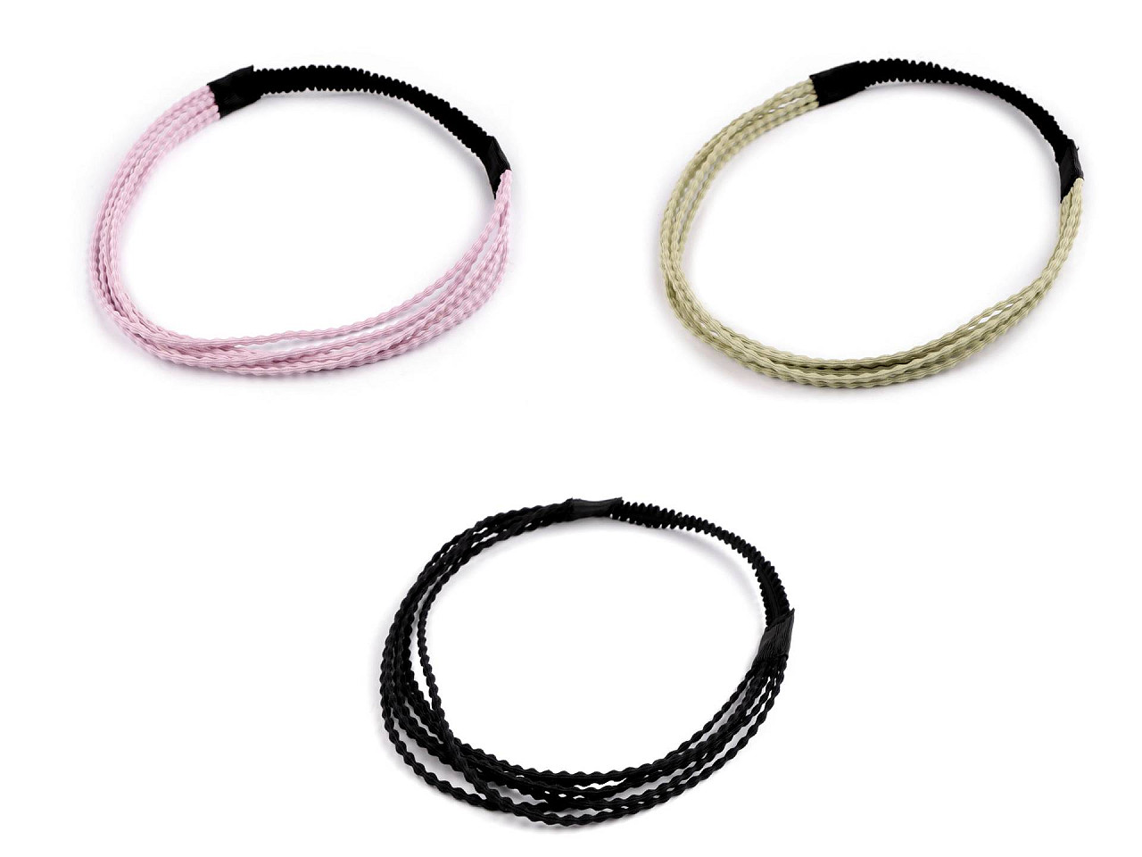 Elastic hairband, multi-row - Lig.pastel green (1 Piece)