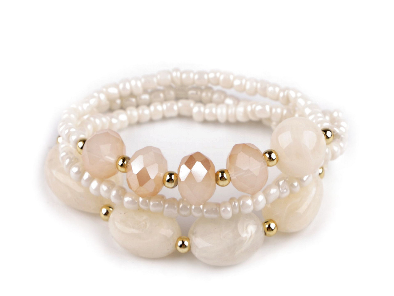 Elastic bracelet set of 3 pieces - Gray hematite (1 Set)