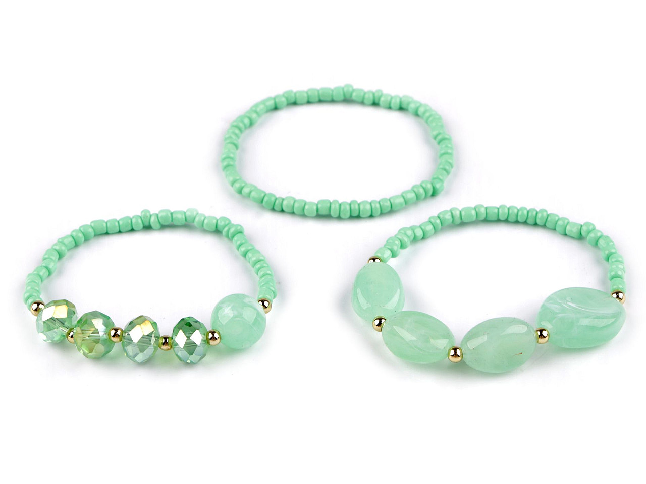 Elastic bracelet set of 3 pieces - Gray hematite (1 Set)