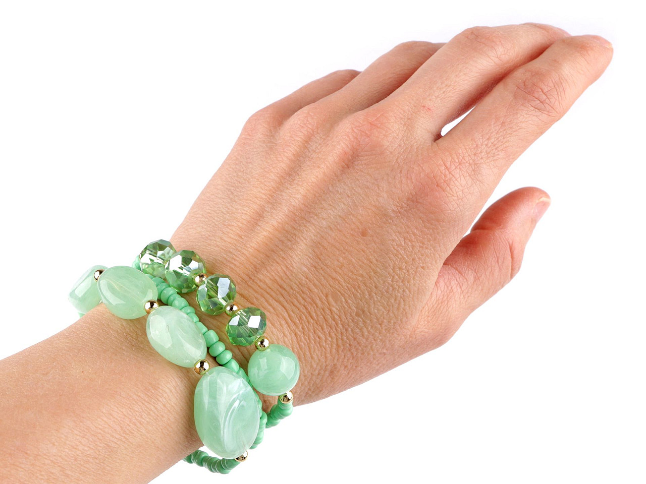 Elastic bracelet set of 3 pieces - Gray hematite (1 Set)