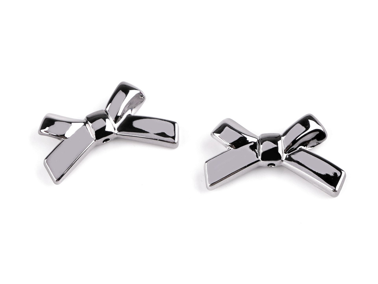 Component / bead for making pendants, bow 20x34 mm - Gray hematite (5 Pieces)