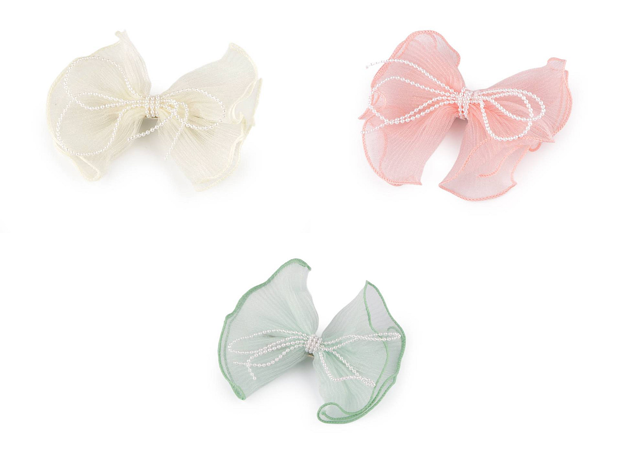 Bow hair clip - Lig.pastel green (1 Piece)