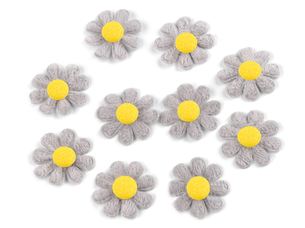 Felt flower ø2.7 cm - Yellow (5 Pieces)