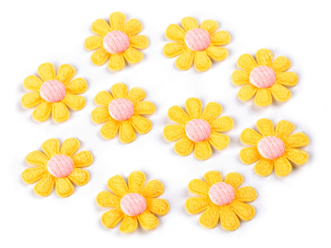Felt flower ø2.7 cm - Yellow (5 Pieces)