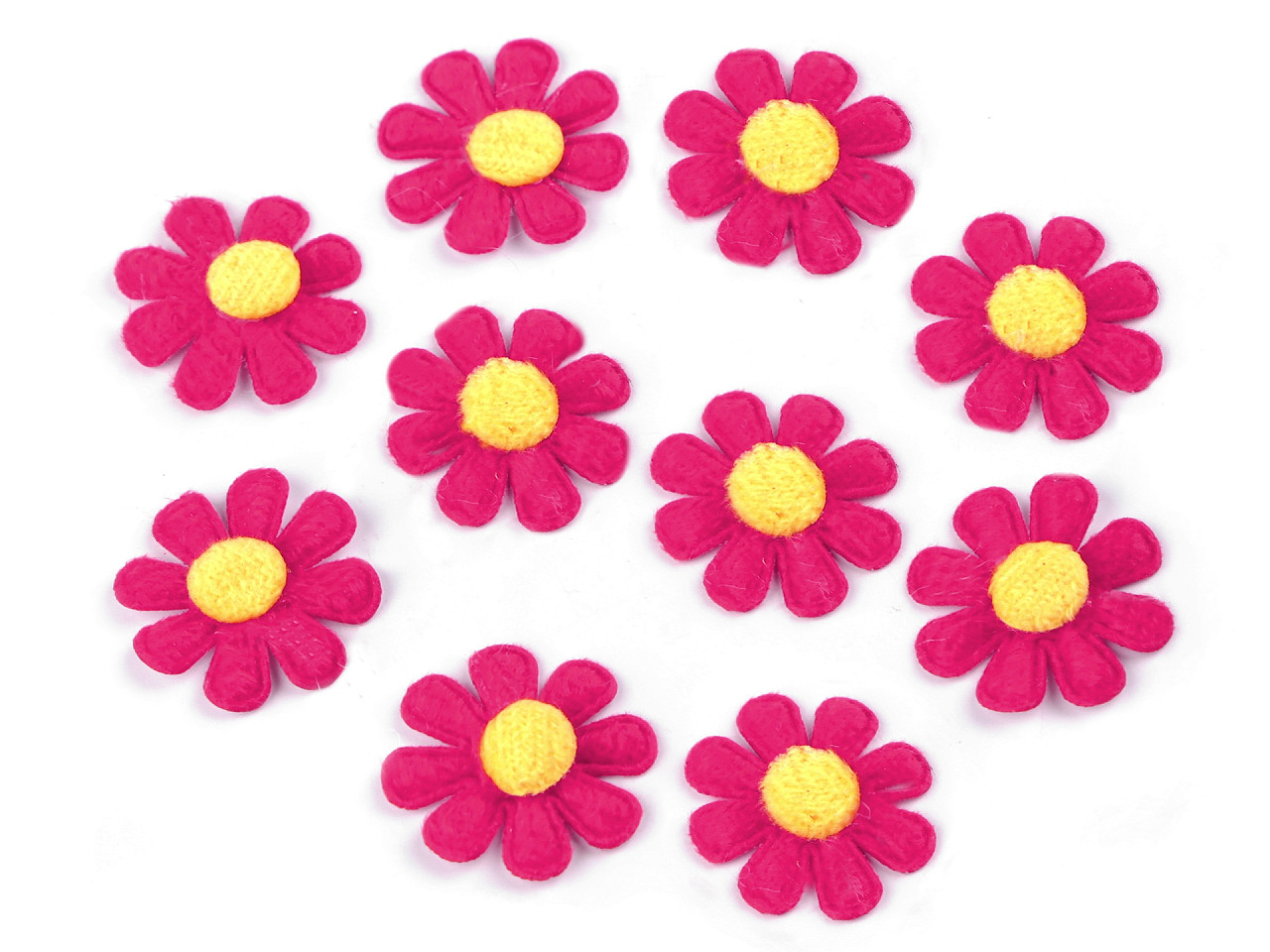 Felt flower ø2.7 cm - Yellow (5 Pieces)