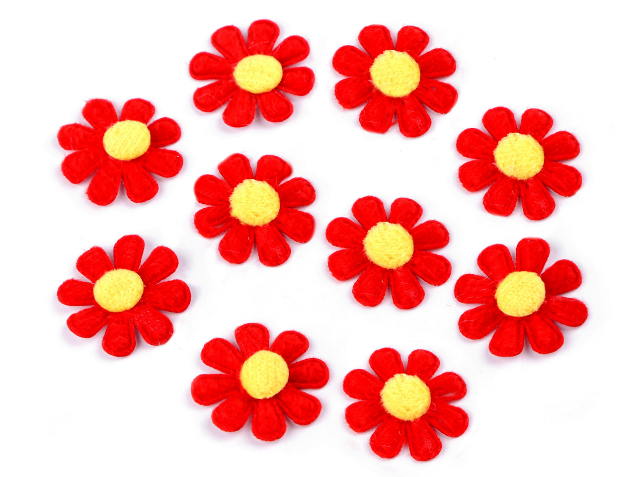 Felt flower ø2.7 cm - Yellow (5 Pieces)