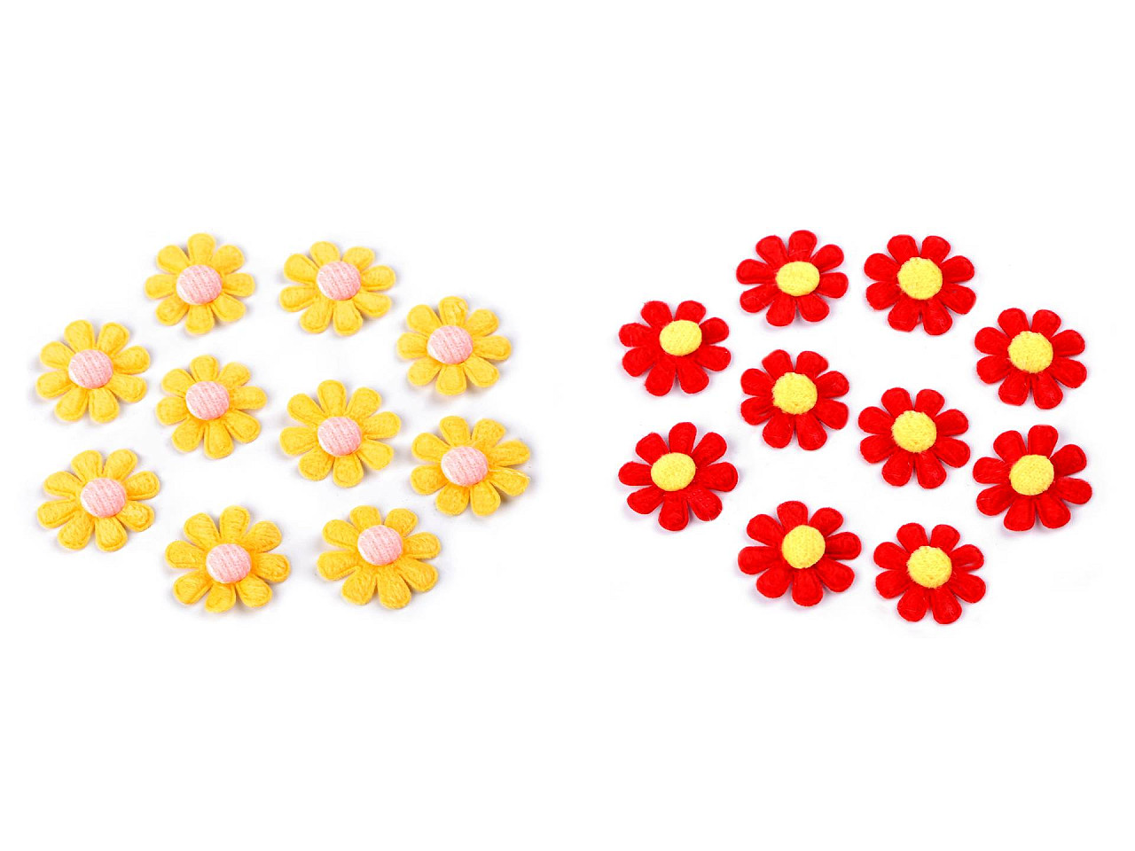 Felt flower ø2.7 cm - Yellow (5 Pieces)