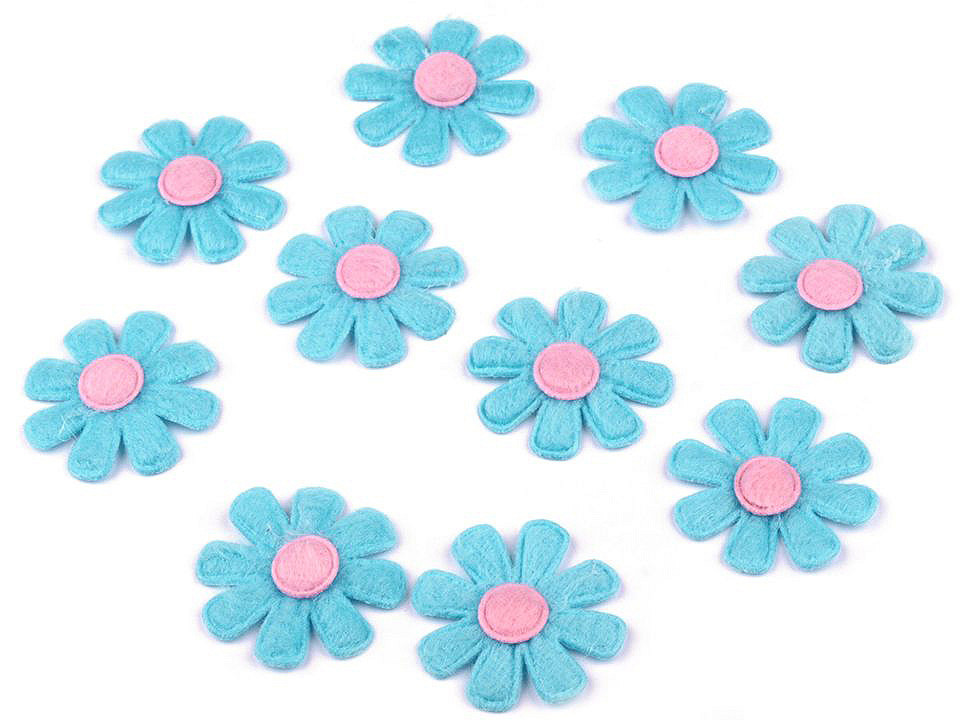 Felt flower ø2.7 cm - Yellow (5 Pieces)