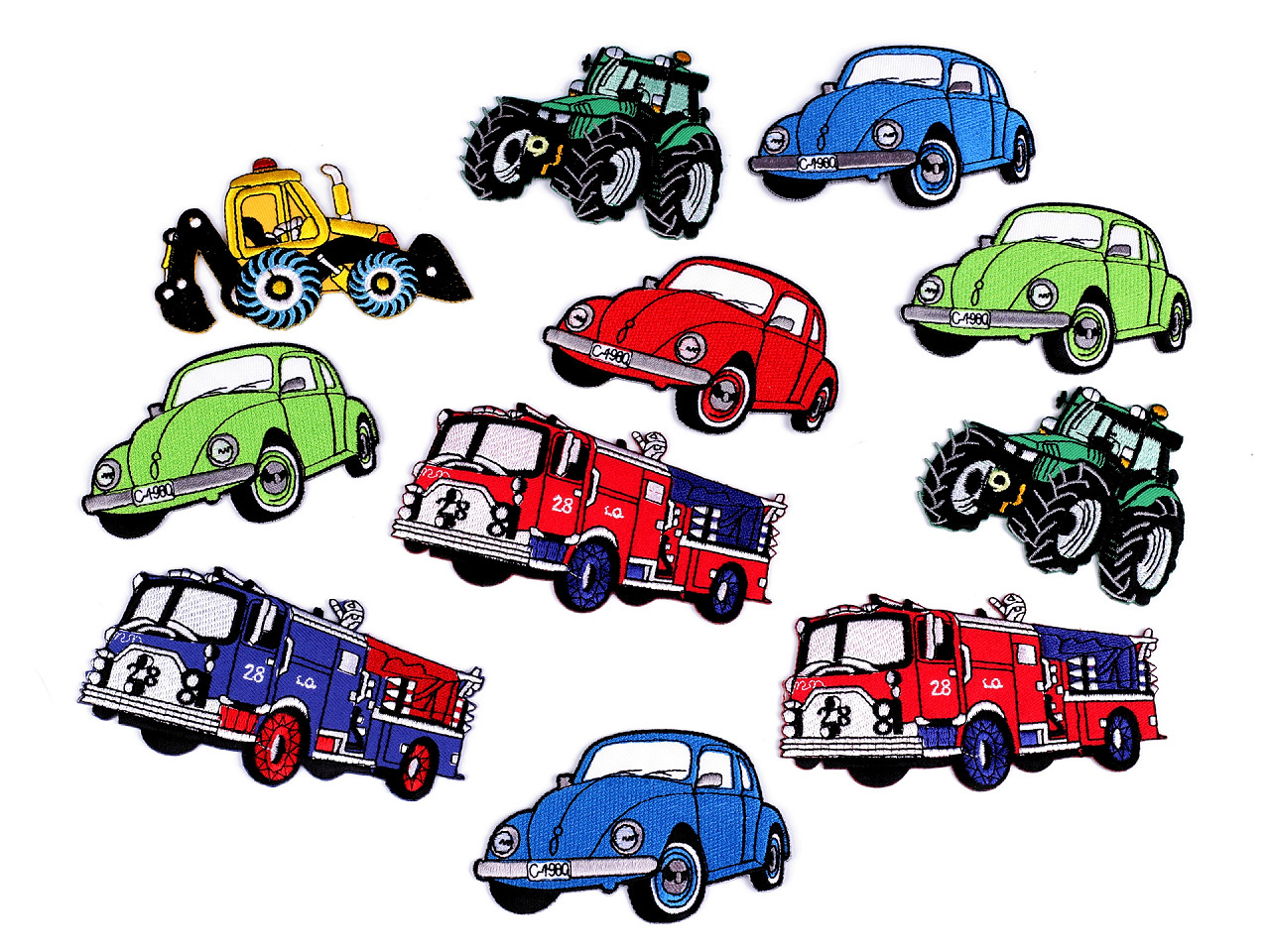 Iron on patch car, tractor, boat - Yellow light (1 Piece)