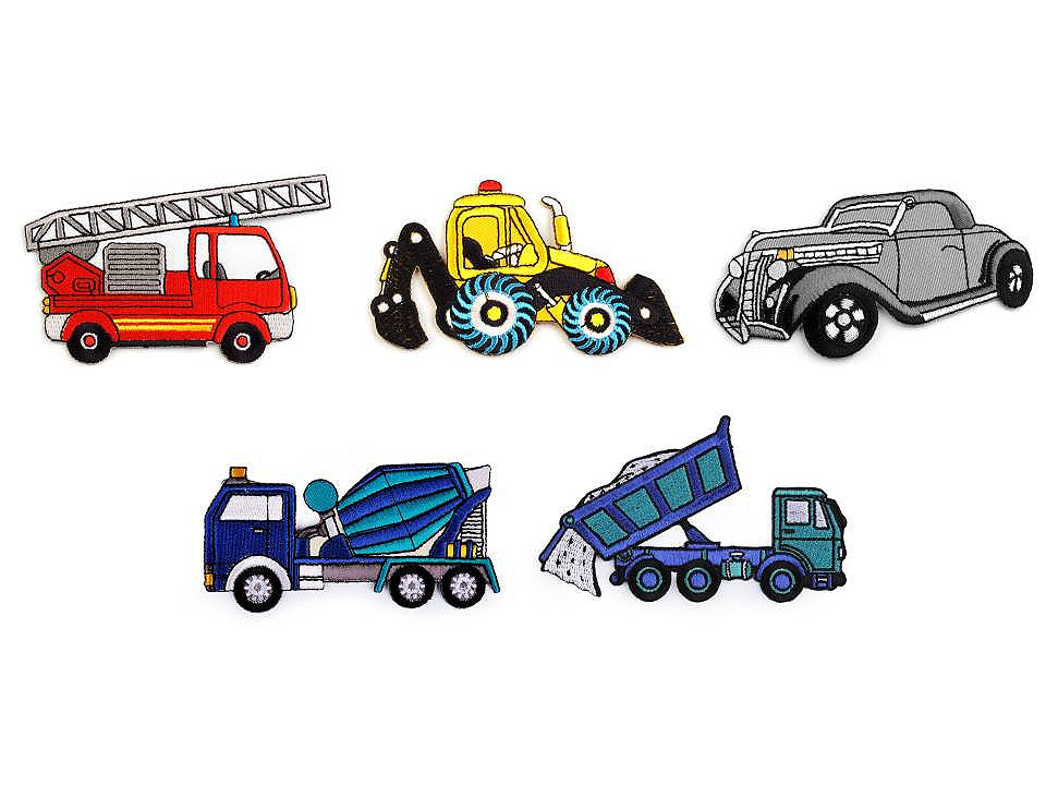 Iron on patch car, tractor, boat - Yellow light (1 Piece)