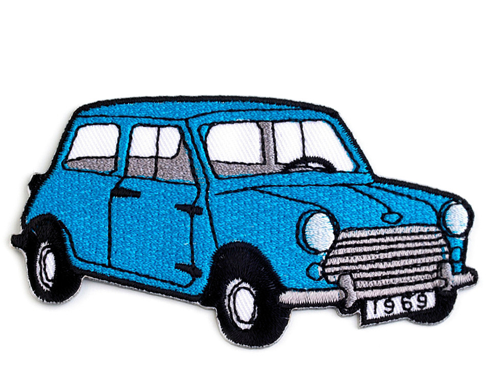 Iron on patch car, tractor, boat - Yellow light (1 Piece)