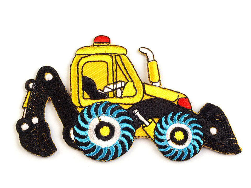 Iron on patch car, tractor, boat - Yellow light (1 Piece)