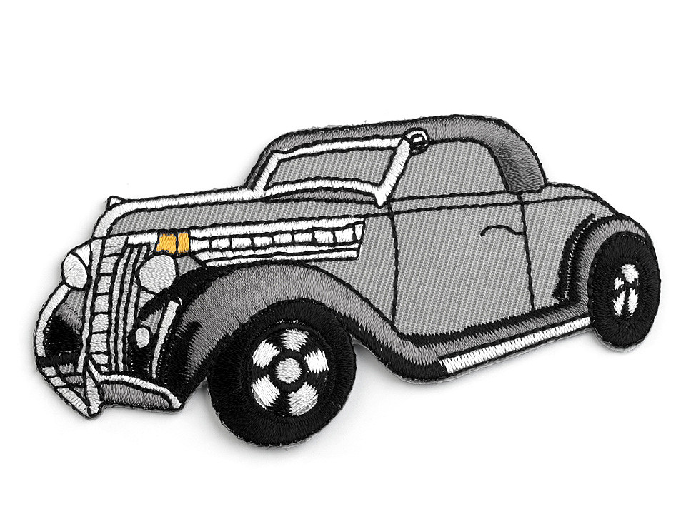 Iron on patch car, tractor, boat - Yellow light (1 Piece)