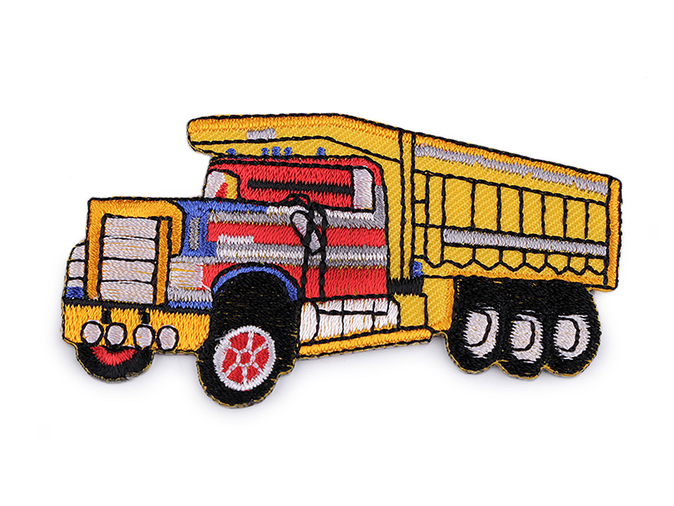 Iron on patch car, tractor, boat - Yellow light (1 Piece)