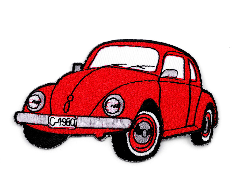 Iron on patch car, tractor, boat - Yellow light (1 Piece)