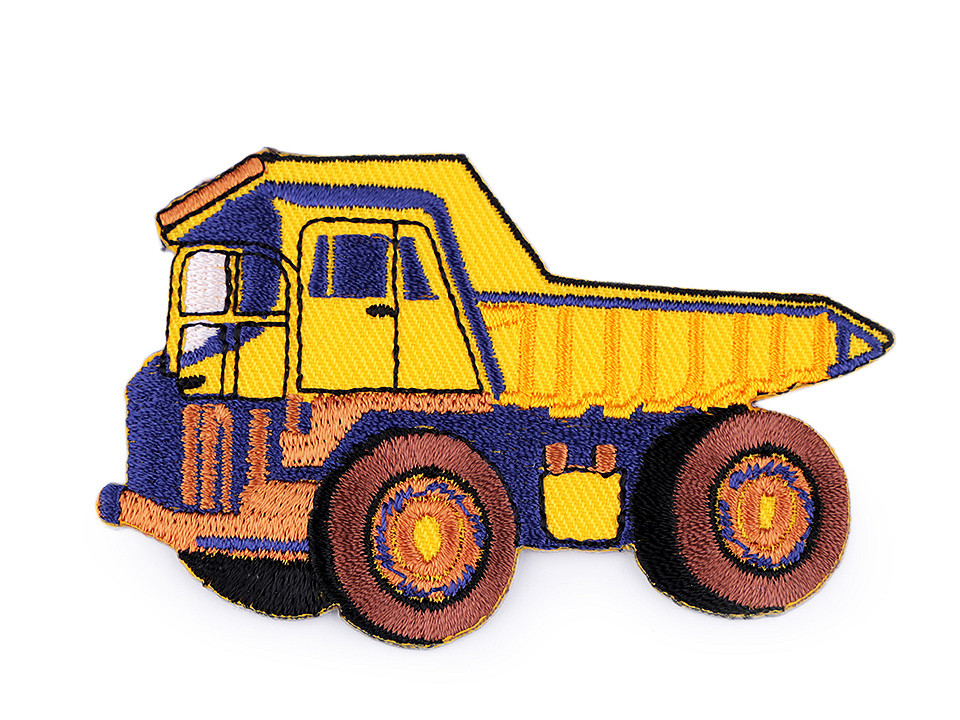 Iron on patch car, tractor, boat - Yellow light (1 Piece)