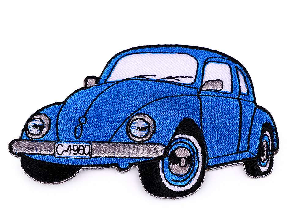 Iron on patch car, tractor, boat - Yellow light (1 Piece)