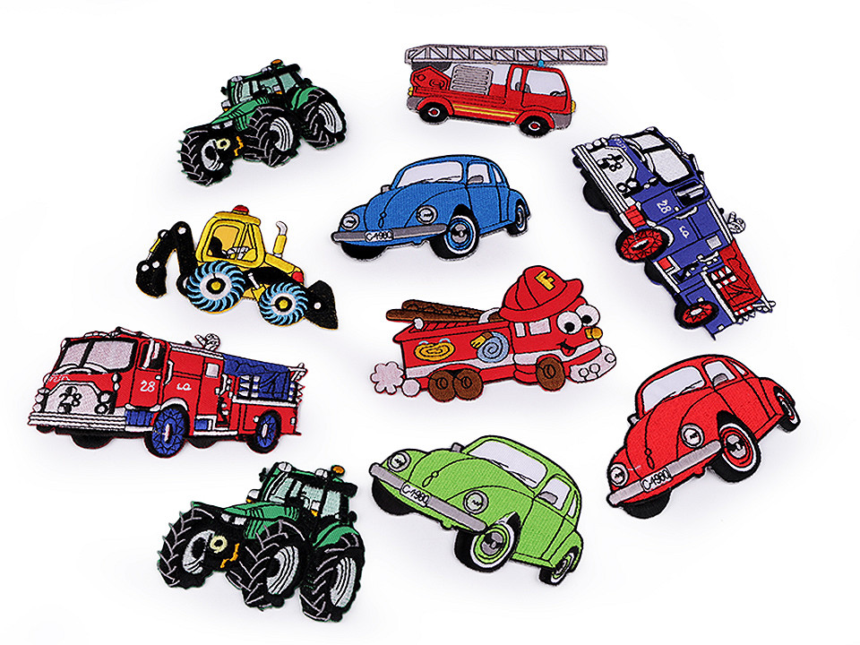 Iron on patch car, tractor, boat - Yellow light (1 Piece)