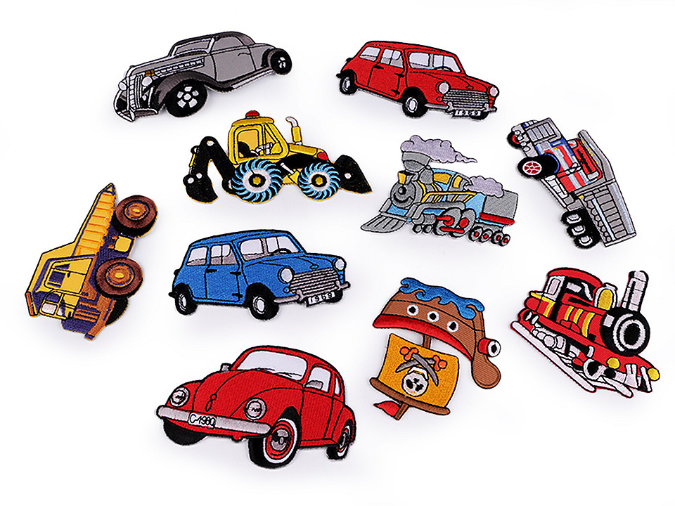 Iron on patch car, tractor, boat - Yellow light (1 Piece)