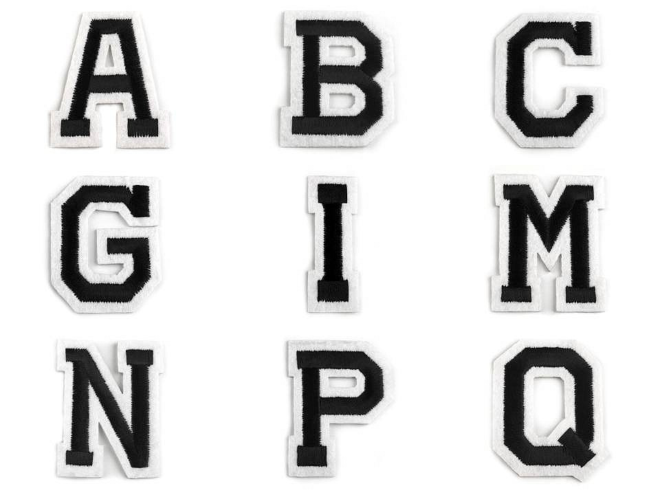 Iron on letters - Black (10 Pieces)