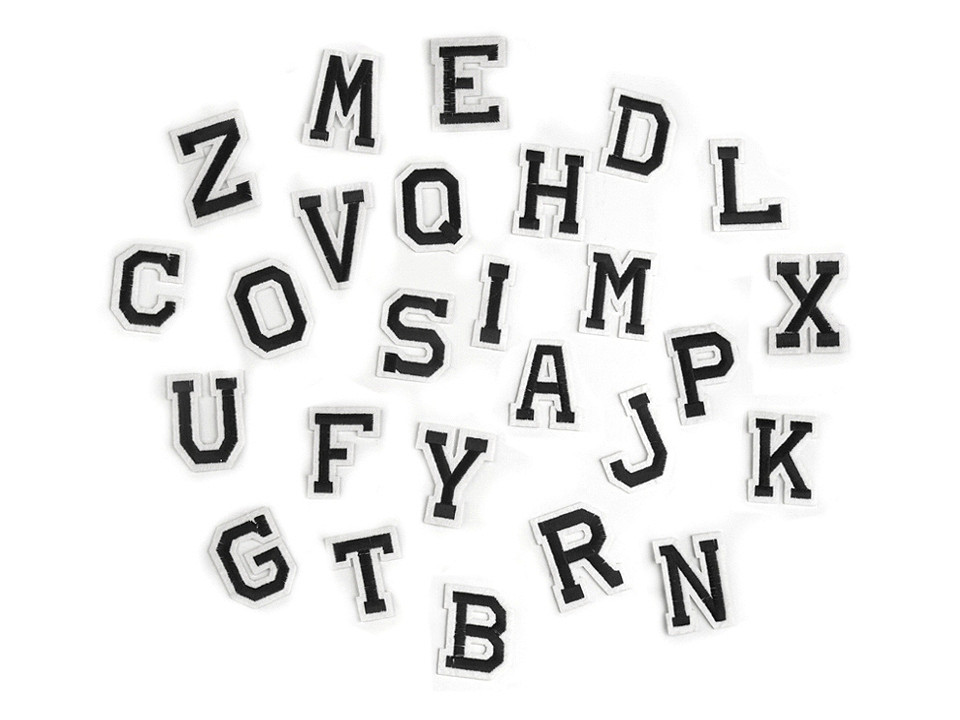 Iron on letters - Black (10 Pieces)