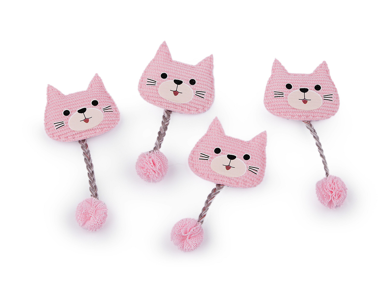 Applique / sew-on patch, cat - Black (1 Piece)