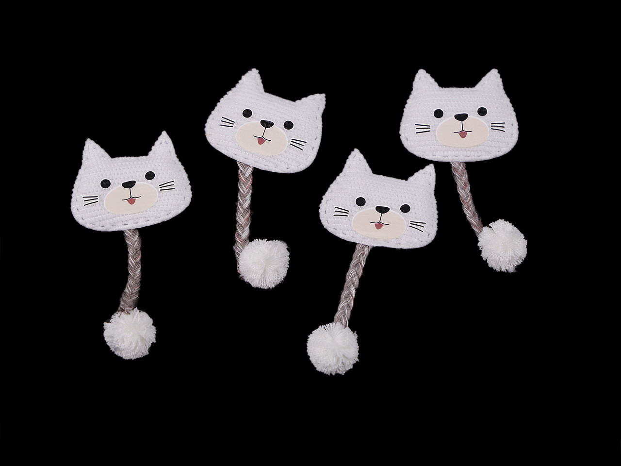 Applique / sew-on patch, cat - Black (1 Piece)