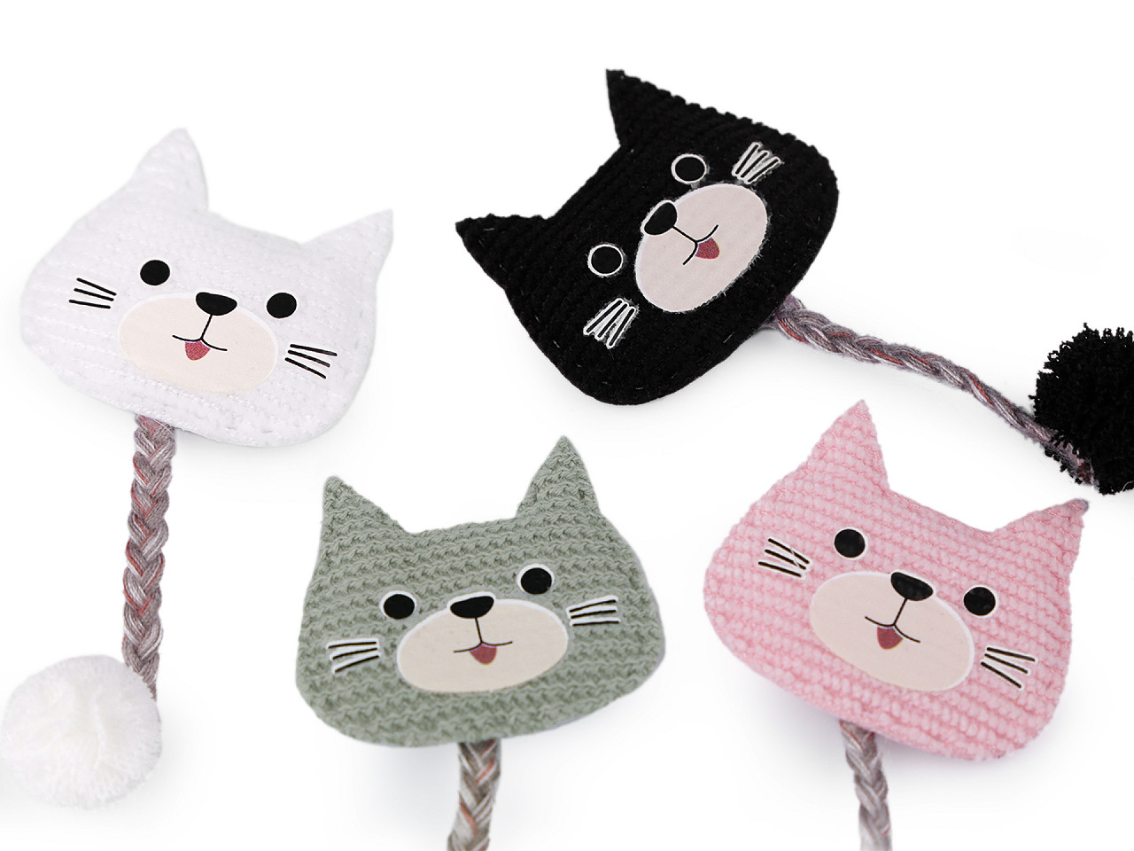 Applique / sew-on patch, cat - Black (1 Piece)