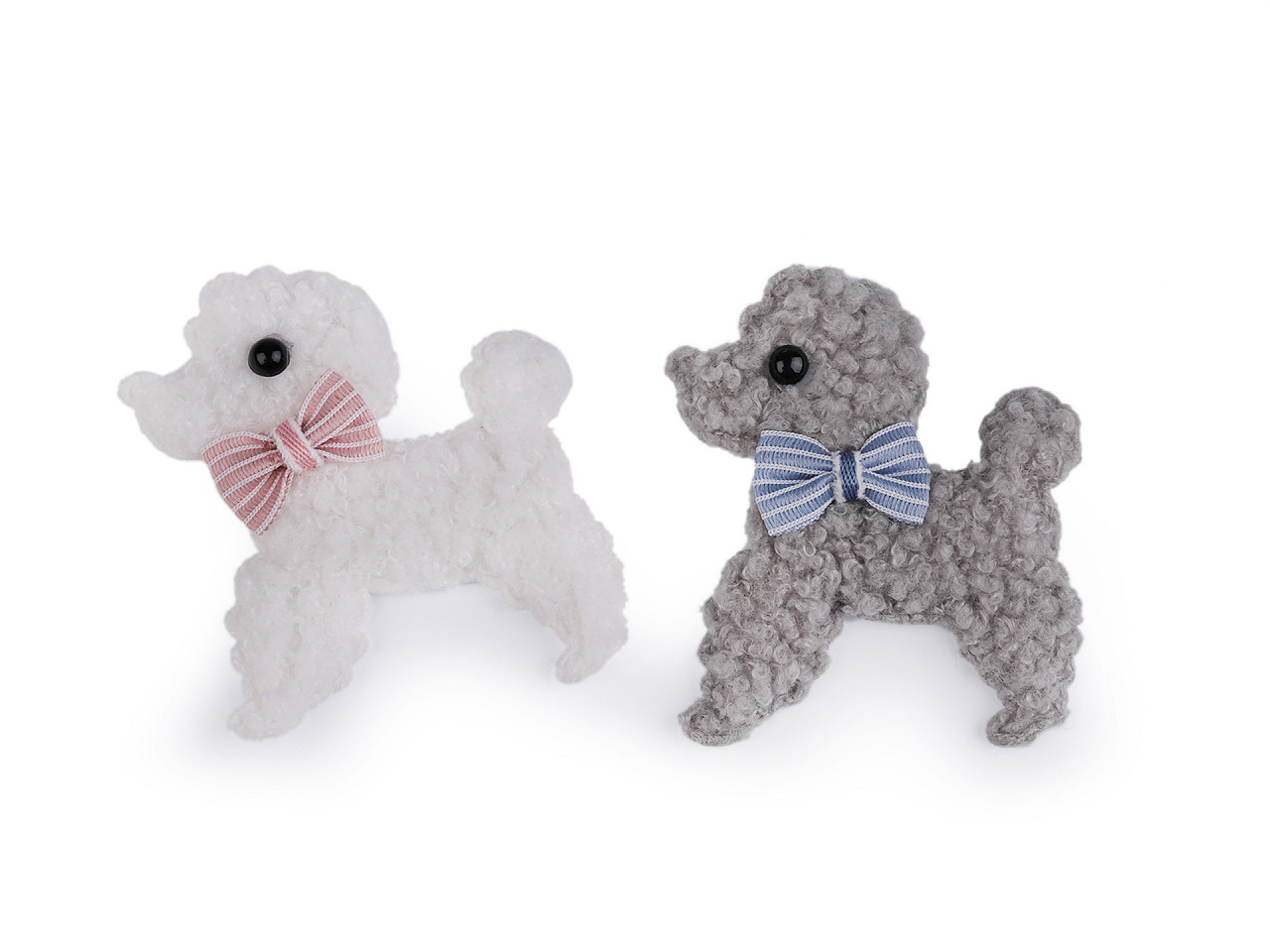 Applique / sew-on patch, dog - Grey (10 Pieces)