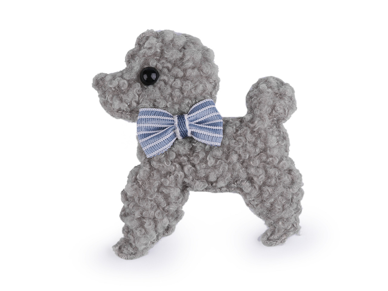 Applique / sew-on patch, dog - Grey (10 Pieces)