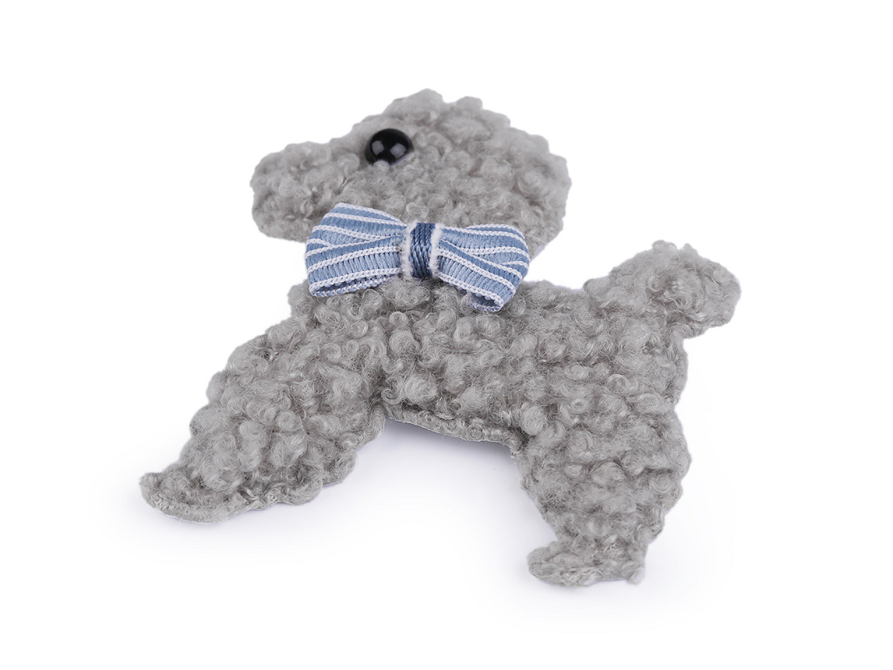 Applique / sew-on patch, dog - Grey (10 Pieces)