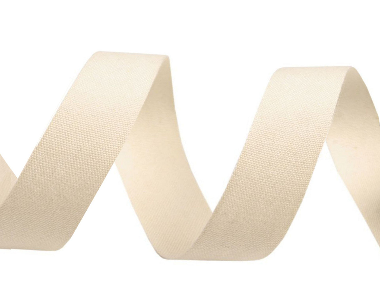 Cotton canvas ribbon width 15 mm - Ecru light (1 Meter)