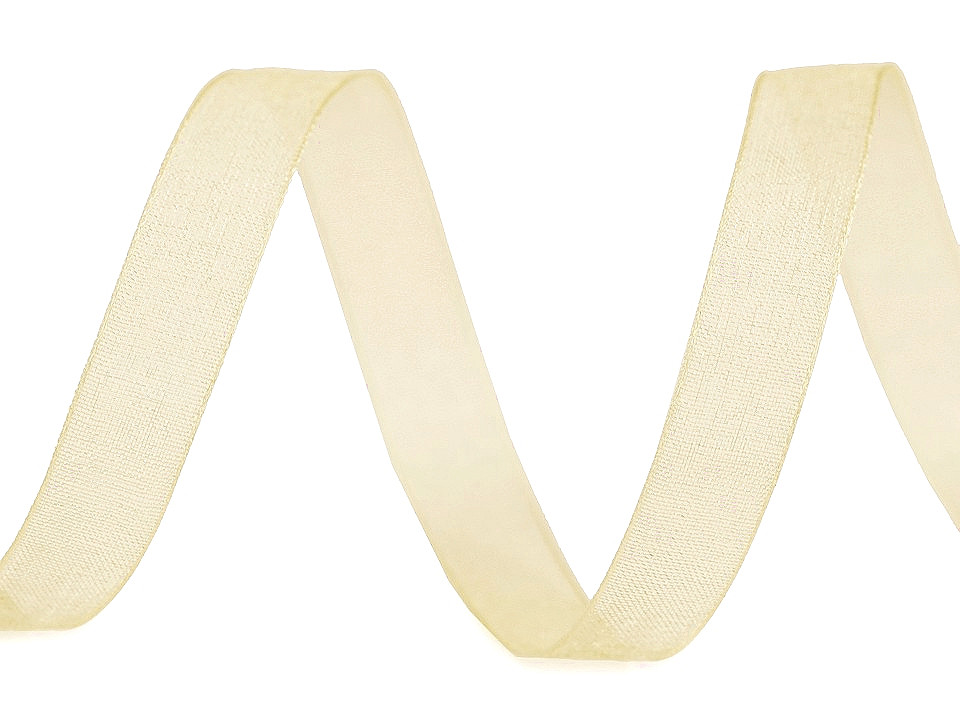 Chiffon / monofilament ribbon width 10 mm - Vanilla (100 Meters)