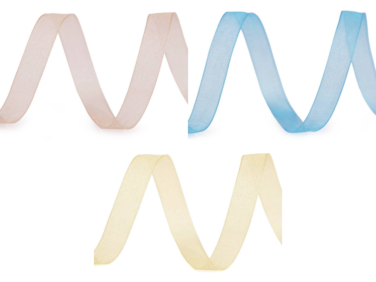 Chiffon / monofilament ribbon width 10 mm - Vanilla (100 Meters)