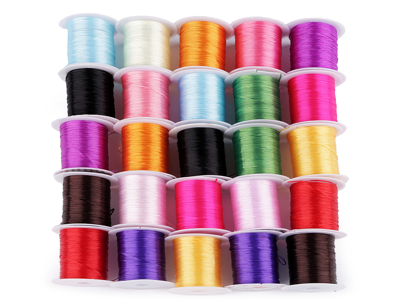 Flat elastic bead jewelry cord 1 mm - Mix (25 Pieces)