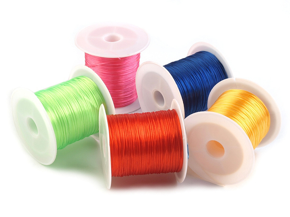 Flat elastic bead jewelry cord 1 mm - Mix (25 Pieces)