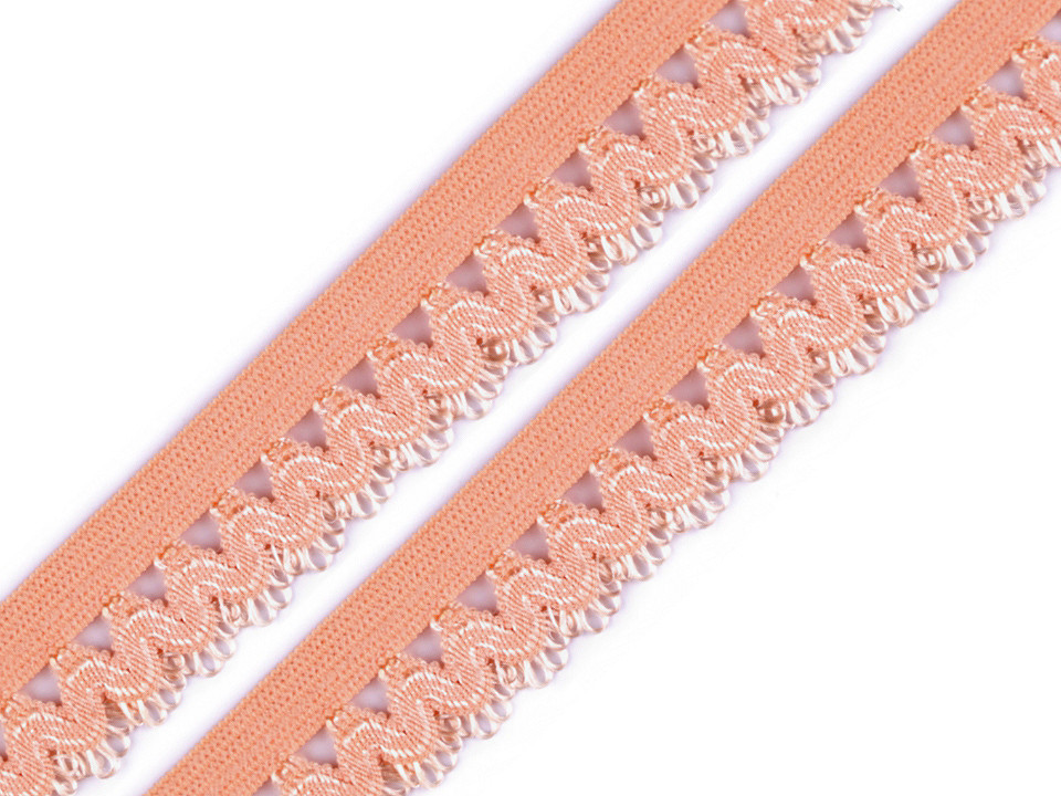 Decorative elastic width 15 mm - Pink (25 Meters)