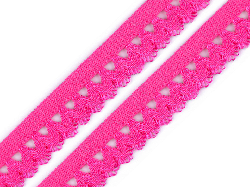 Decorative elastic width 15 mm - Pink (25 Meters)