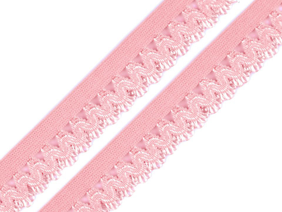 Decorative elastic width 15 mm - Pink (25 Meters)