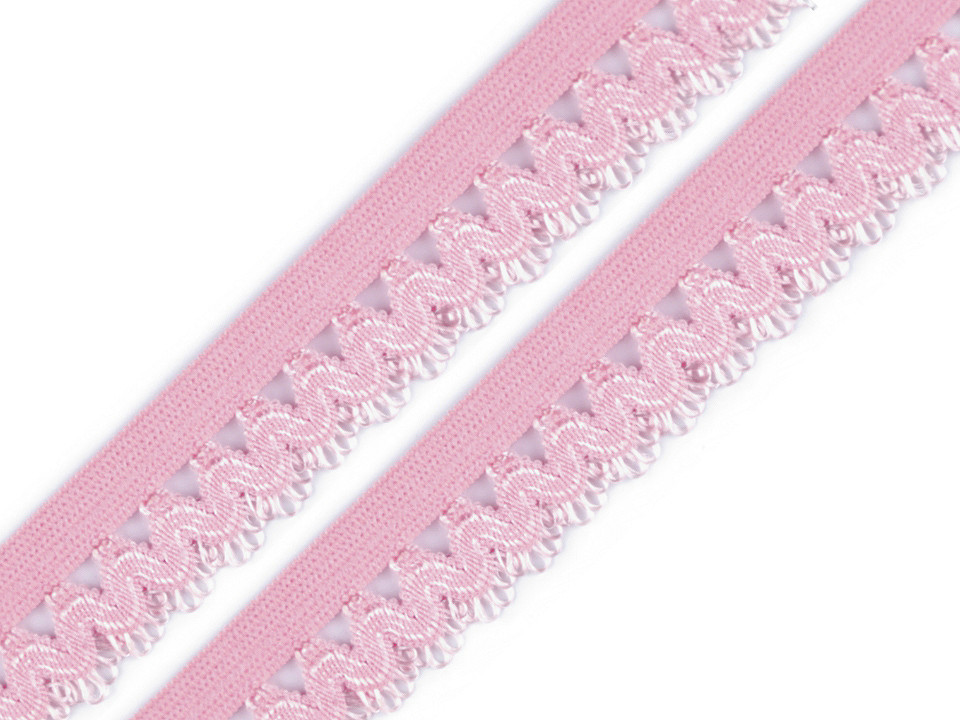 Decorative elastic width 15 mm - Pink (25 Meters)