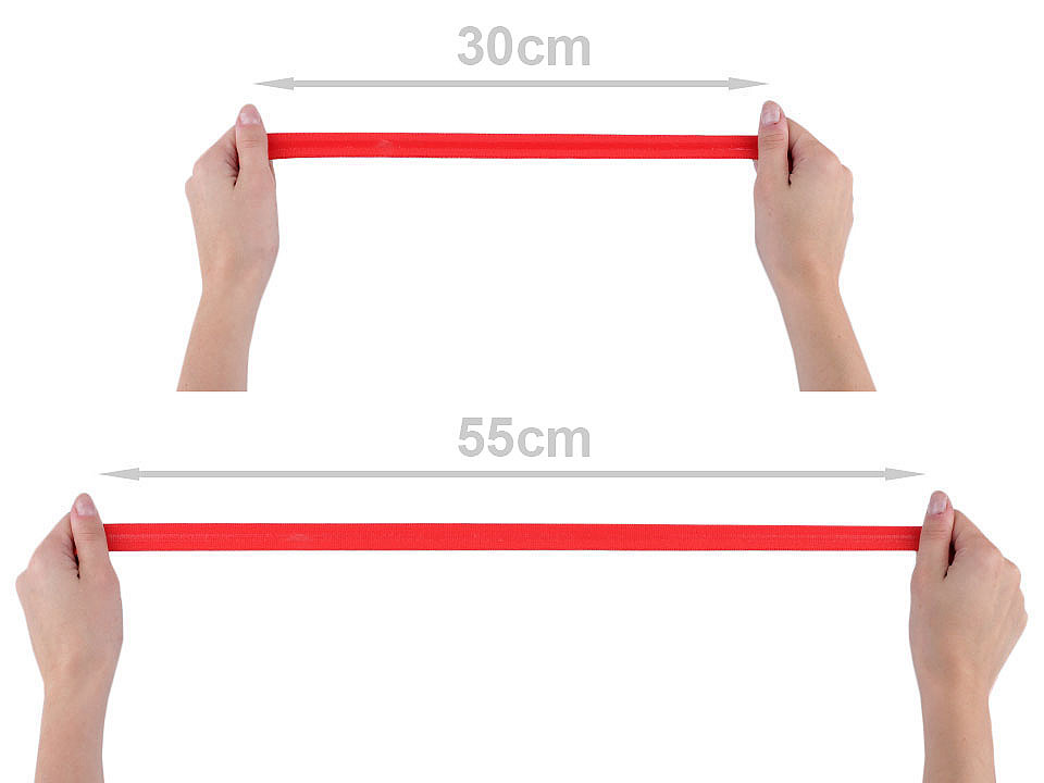 Elastic non-slip band / silicone backed gripper width 20 mm - Black (5 Meters)