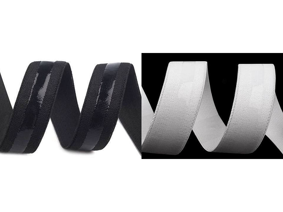 Elastic non-slip band / silicone backed gripper width 20 mm - Black (5 Meters)