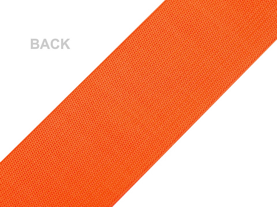 Elastic tape with reflective stripe width 40 mm - Orange (1 Meter)