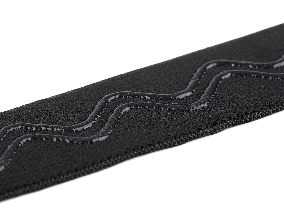 Elastic non-slip band / silicone backed gripper width 30 mm - Yellow reflective (1 Meter)