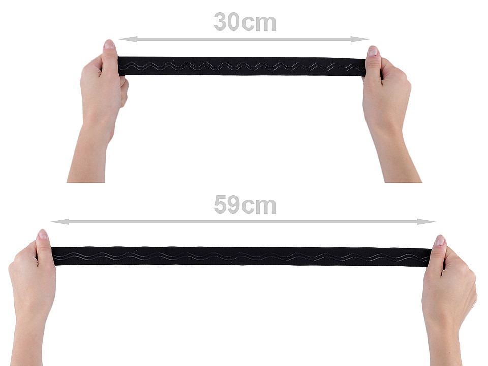 Elastic non-slip band / silicone backed gripper width 30 mm - Yellow reflective (1 Meter)