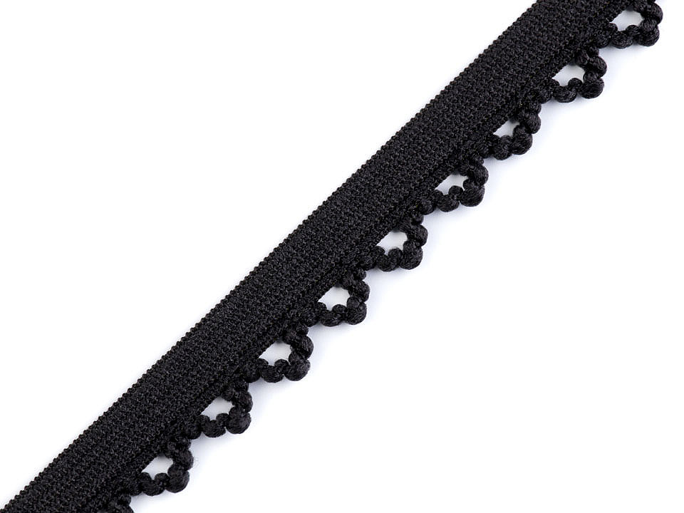 Decorative elastic width 10 mm - Black (20 Meters)