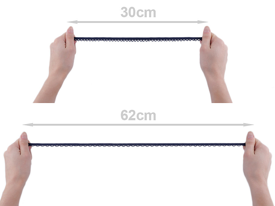 Decorative elastic width 10 mm - Black (20 Meters)